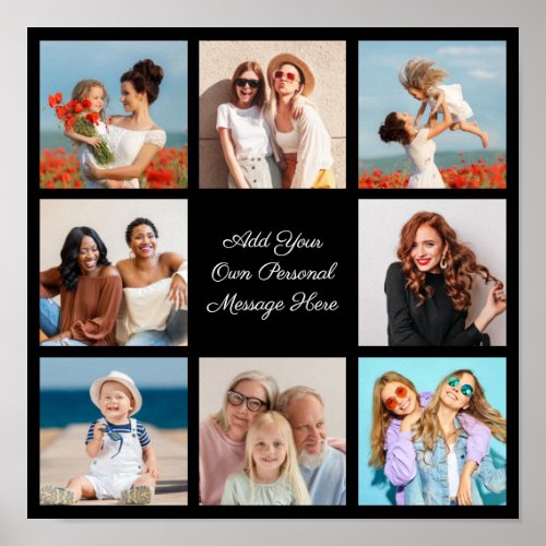 Create Your Own 8 Photo Collage Add Your Greeting Poster