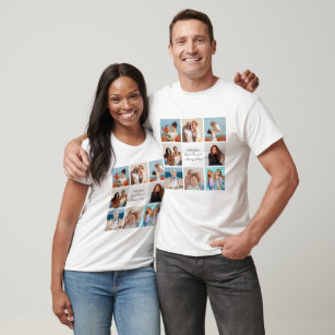 Create Your Own 8 Photo Collage Add Your Greeting T-Shirt