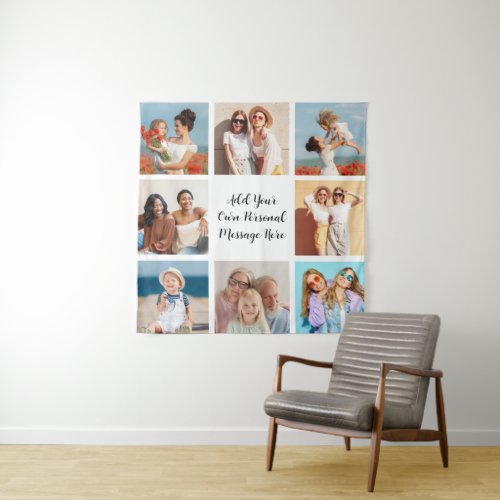 Create Your Own 8 Photo Collage Add Your Greeting Tapestry