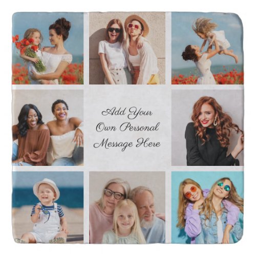 Create Your Own 8 Photo Collage Add Your Greeting Trivet