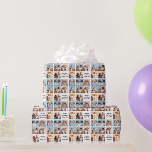 Create Your Own 8 Photo Collage Add Your Greeting Wrapping Paper