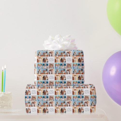 Create Your Own 8 Photo Collage Add Your Greeting Wrapping Paper