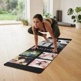 Create Your Own 8 Photo Collage And Name Yoga Mat
