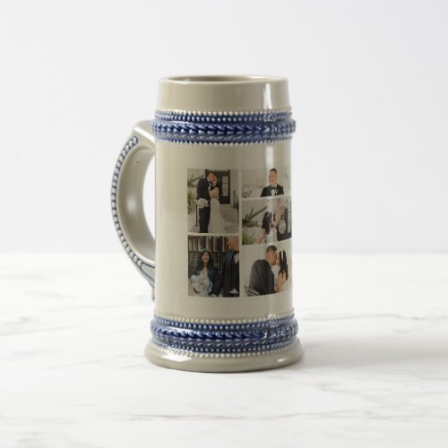 Create Your Own 8 Photo Collage Beer Stein