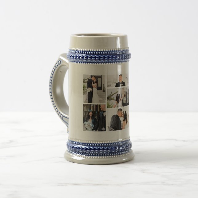 Create Your Own 8 Photo Collage Beer Stein (Front Left)