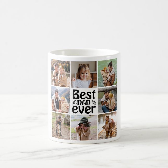 Create Your Own 8 Photo Collage Best Dad Ever Coffee Mug (Center)
