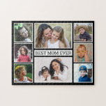 Create Your Own 8 Photo Collage Best Mom Ever Jigsaw Puzzle<br><div class="desc">Multi photo collage puzzle personalized with 8 pictures and 'Best Mom Ever' typography makes it an unique gift for mom.</div>