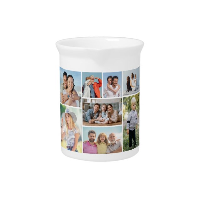 Create Your Own 8 Photo Collage  Beverage Pitcher (Front)