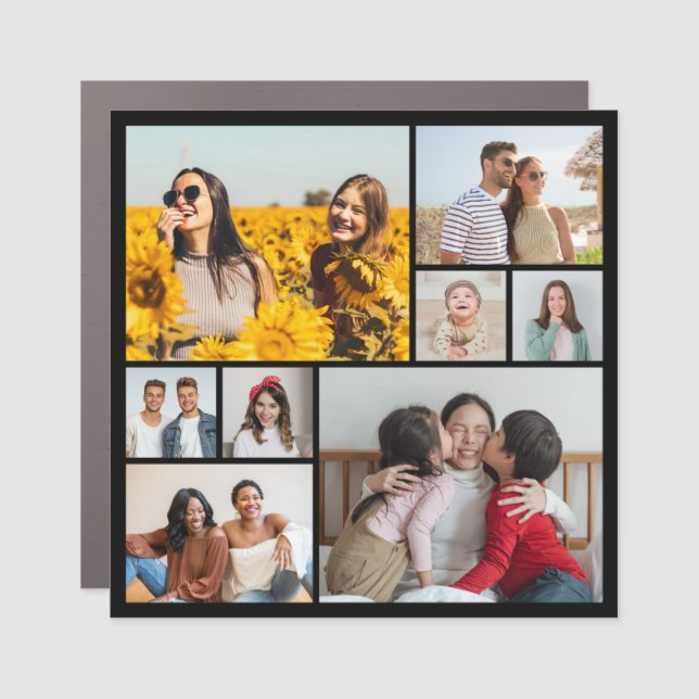 Create Your Own 8 Photo Collage Car Magnet (Front)