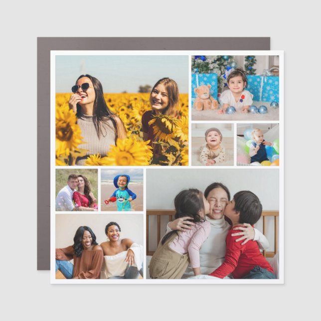 Create Your Own 8 Photo Collage Car Magnet (Front)