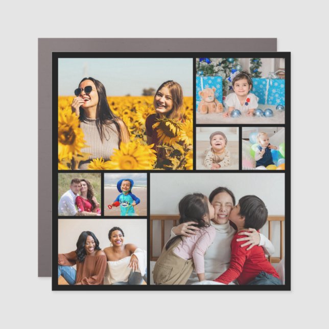 Create Your Own 8 Photo Collage Car Magnet (Front)