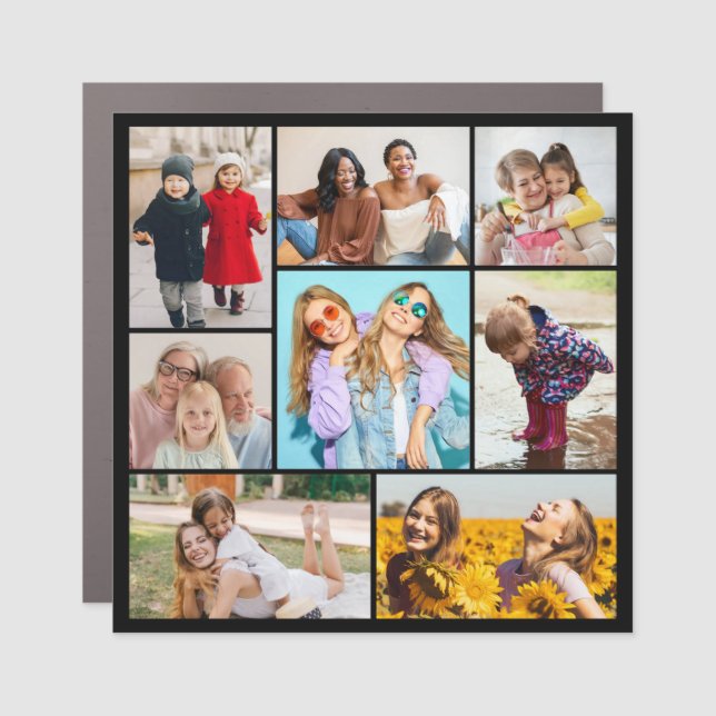 Create Your Own 8 Photo Collage Car Magnet (Front)