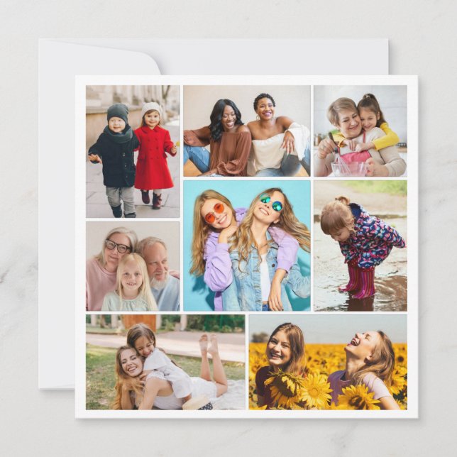 Create Your Own 8 Photo Collage Card (Front)