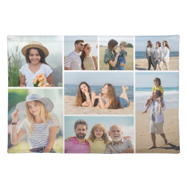 Create Your Own 8 Photo Collage  Cloth Placemat (Front)