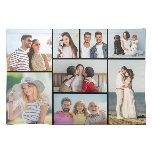 Create Your Own 8 Photo Collage  Cloth Placemat (Front)