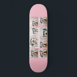 Create Your Own 8 Photo Collage Custom Name Pink Skateboard<br><div class="desc">A great way to display your square photos from your online account.  A girly yet sophisticated design.</div>