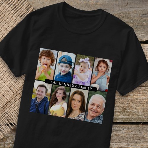Create Your Own 8 Photo Collage Family Name  Black