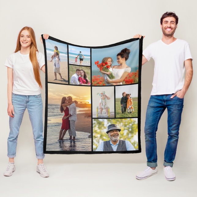 Create Your Own 8 Photo Collage Fleece Blanket (In Situ)