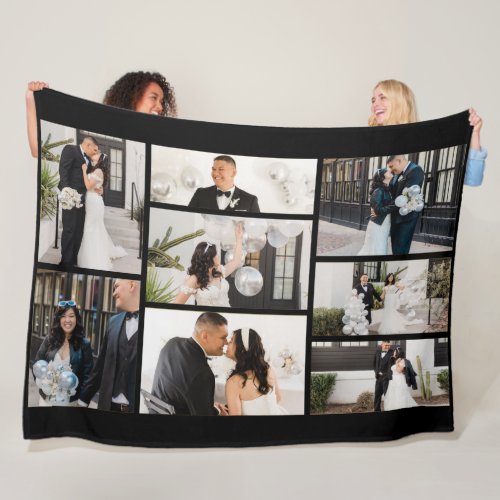 Create Your Own 8 Photo Collage Fleece Blanket