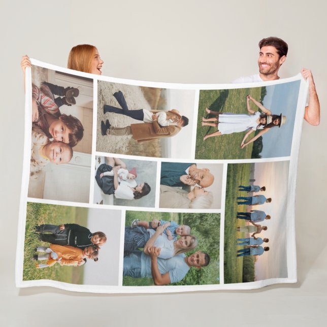 Create Your Own 8 Photo Collage Fleece Blanket (In Situ)