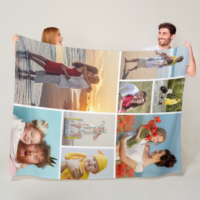 Create Your Own 8 Photo Collage Fleece Blanket (In Situ)