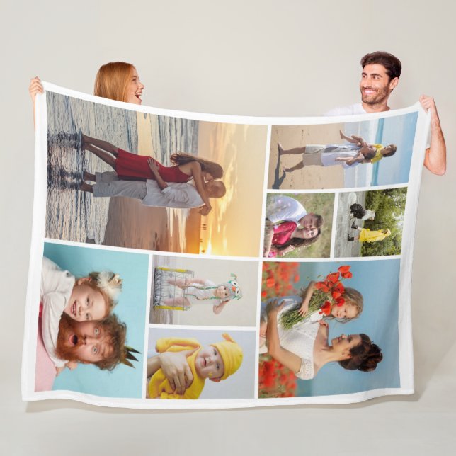 Create Your Own 8 Photo Collage Fleece Blanket (In Situ)