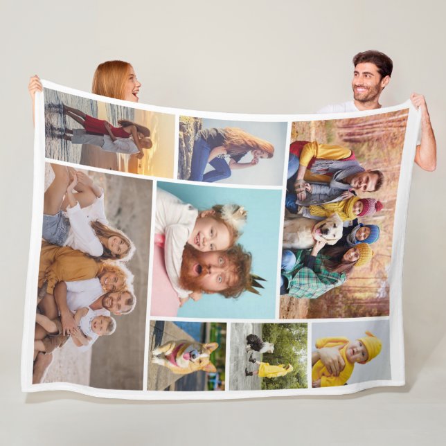 Create Your Own 8 Photo Collage Fleece Blanket (In Situ)
