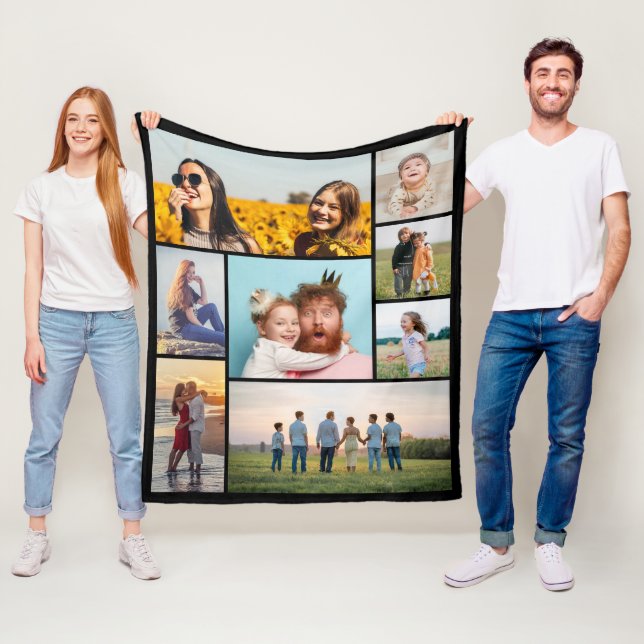 Create Your Own 8 Photo Collage Fleece Blanket (In Situ)