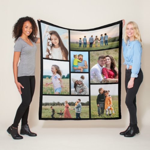 Create Your Own 8 Photo Collage Fleece Blanket