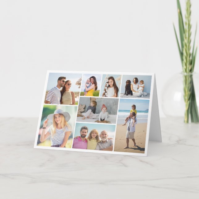Create Your Own 8 Photo Collage Folded Card (Front)