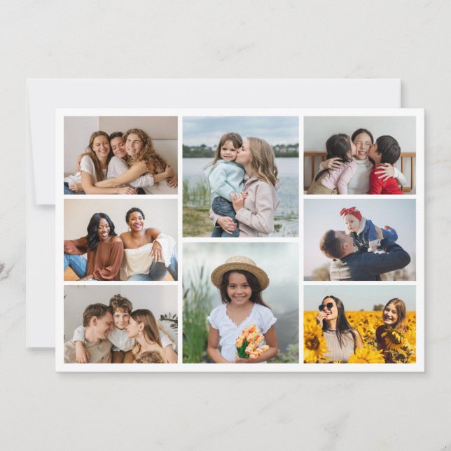 Create Your Own 8 Photo Collage Greeting Card (Front)