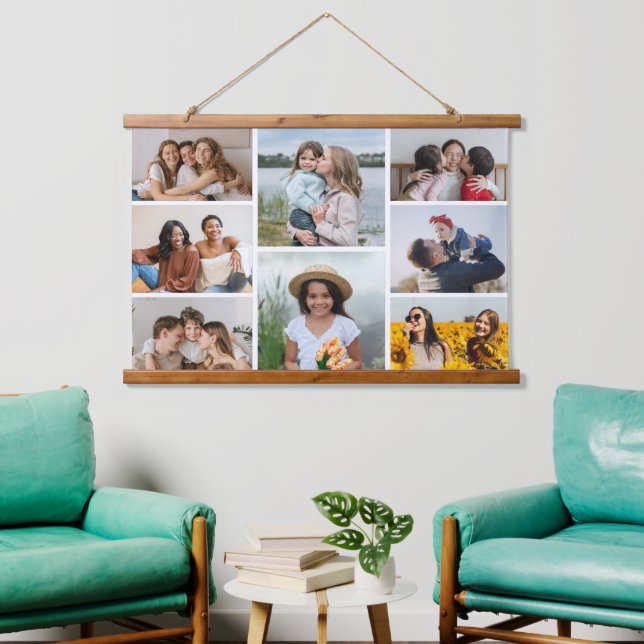 Create Your Own 8 Photo Collage Hanging Tapestry (Living Room)