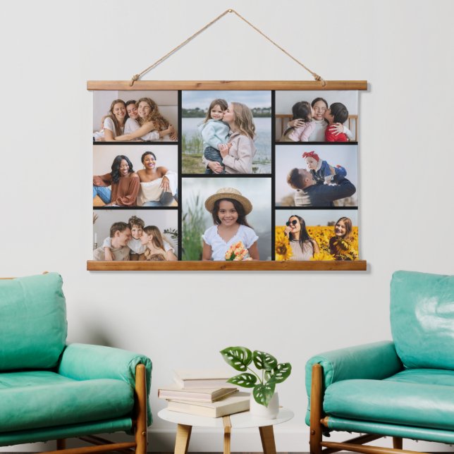 Create Your Own 8 Photo Collage Hanging Tapestry (Living Room)