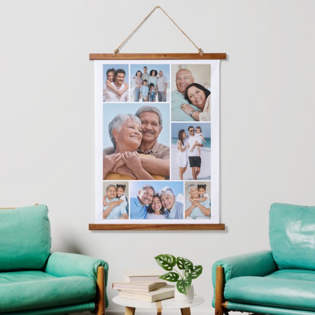 Create Your Own 8 Photo Collage Hanging Tapestry (Living Room)