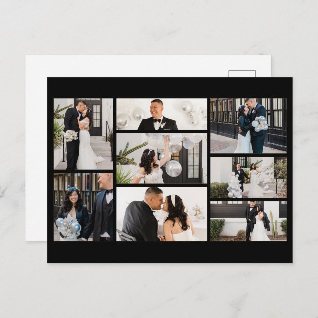 Create Your Own 8 Photo Collage Holiday Postcard (Front/Back)