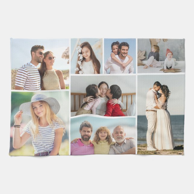 Create Your Own 8 Photo Collage  Kitchen Towel (Horizontal)