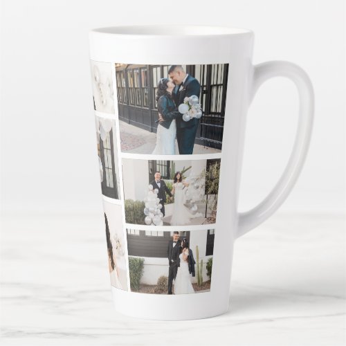 Create Your Own 8 Photo Collage Latte Mug