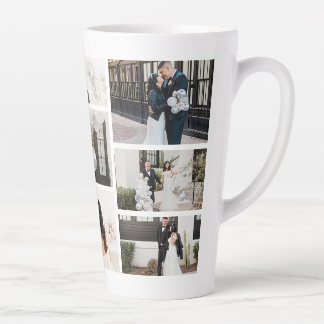 Create Your Own 8 Photo Collage Latte Mug (Right)