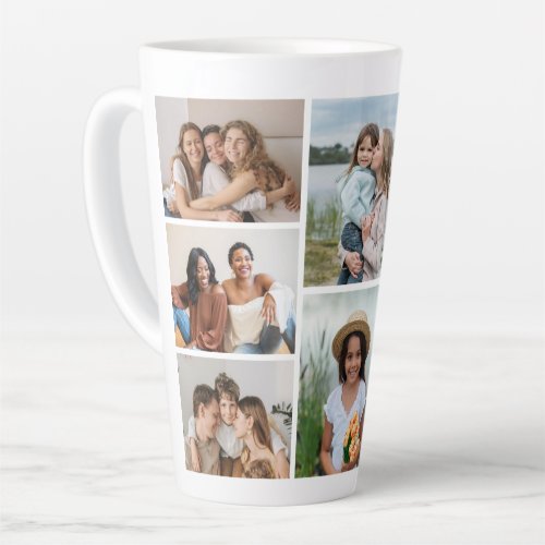 Create Your Own 8 Photo Collage Latte Mug