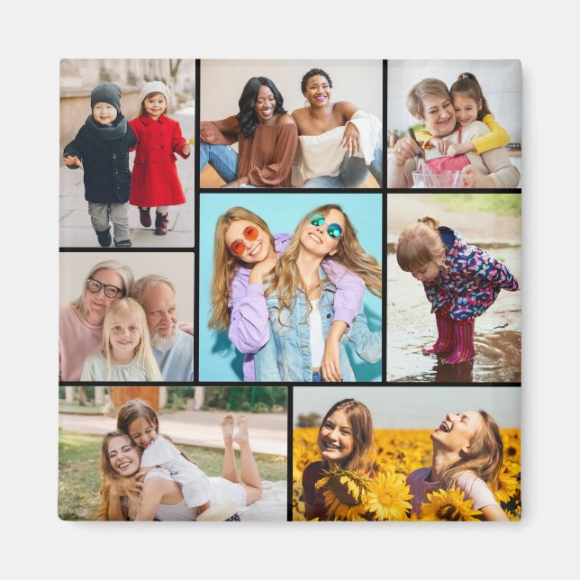 Create Your Own 8 Photo Collage Magnet (Front)