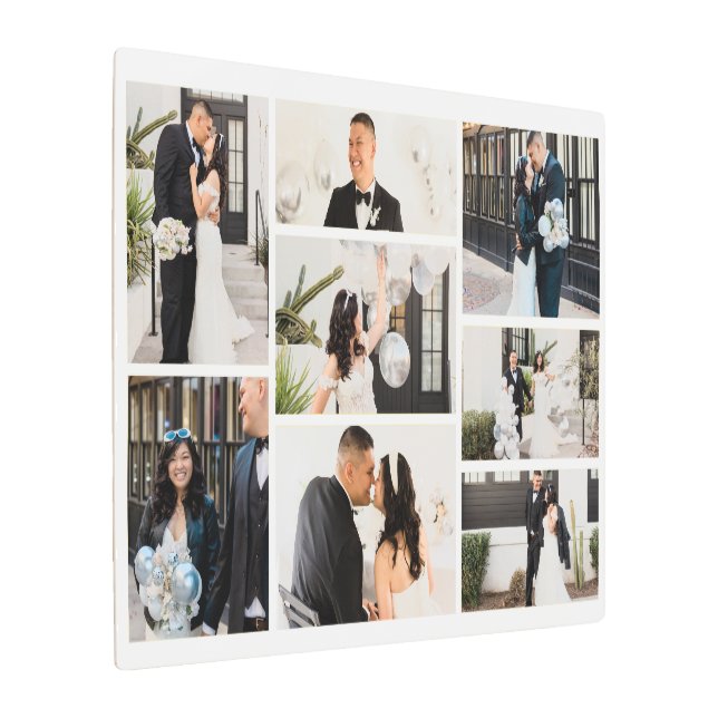 Create Your Own 8 Photo Collage Metal Print (Angled)