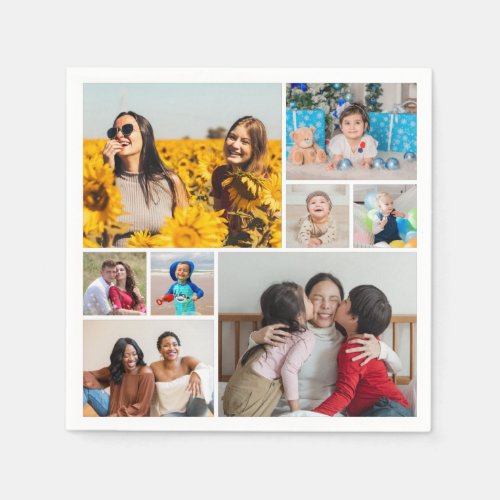 Create Your Own 8 Photo Collage Napkins