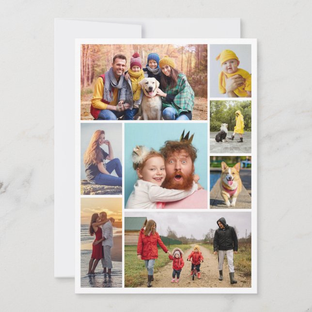 Create Your Own 8 Photo Collage  Note Card (Front)