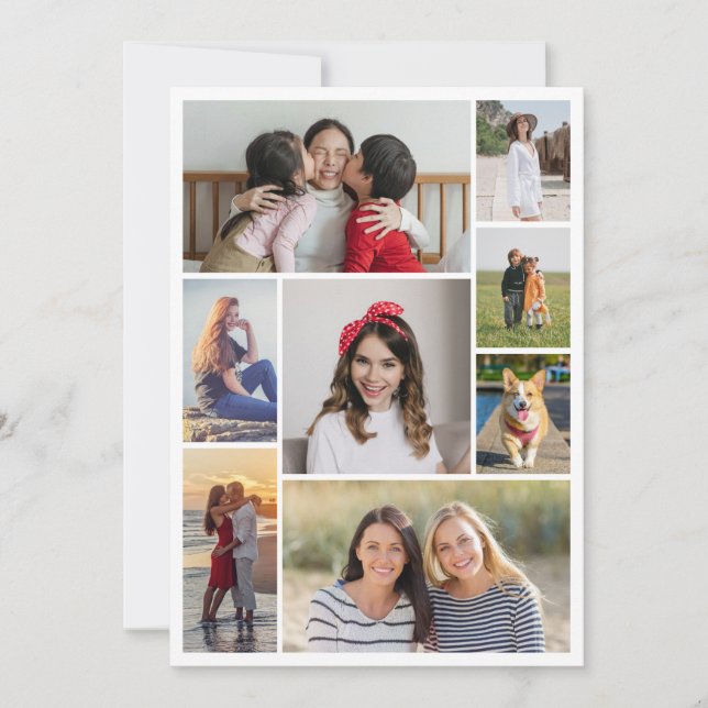 Create Your Own 8 Photo Collage  Note Card (Front)