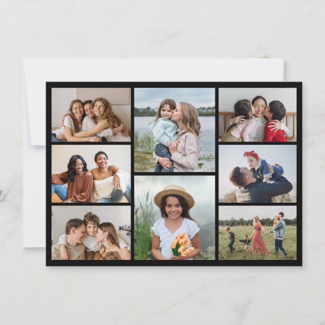 Create Your Own 8 Photo Collage Note Card (Front)