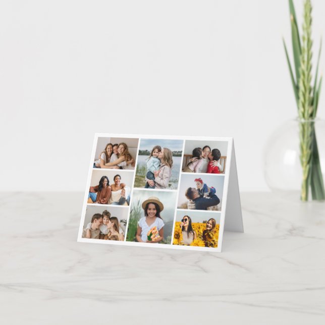 Create Your Own 8 Photo Collage Note Card (Front)