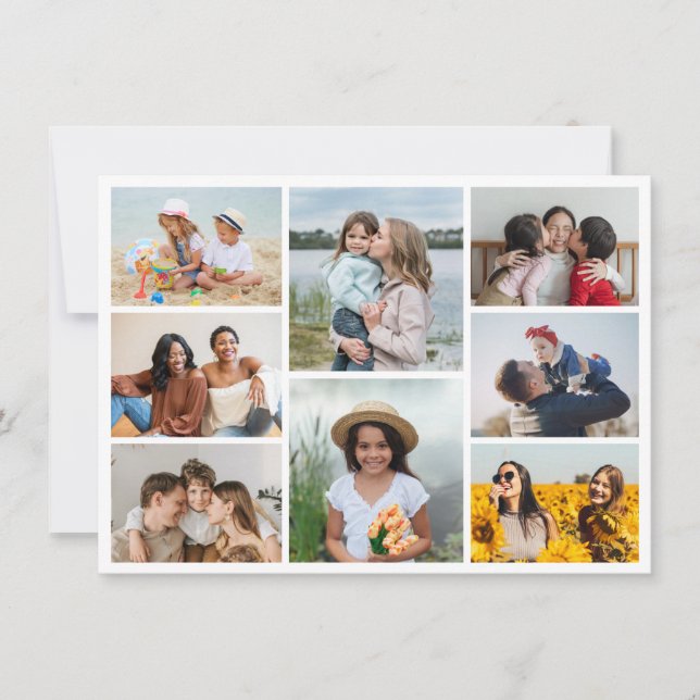 Create Your Own 8 Photo Collage Note Card (Front)