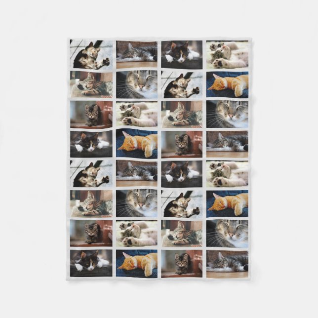 Create Your Own 8 Photo Collage on Gray Fleece Blanket (Front)