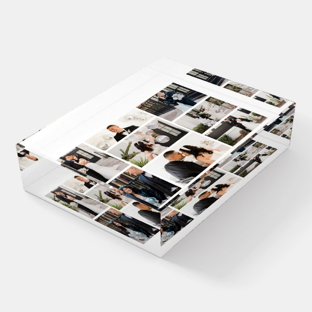 Create Your Own 8 Photo Collage Paperweight (Angled)