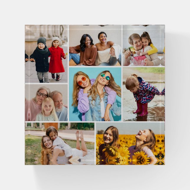 Create Your Own 8 Photo Collage Paperweight (Front)